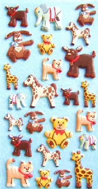 Softy Stickers bunt, Tierkinder